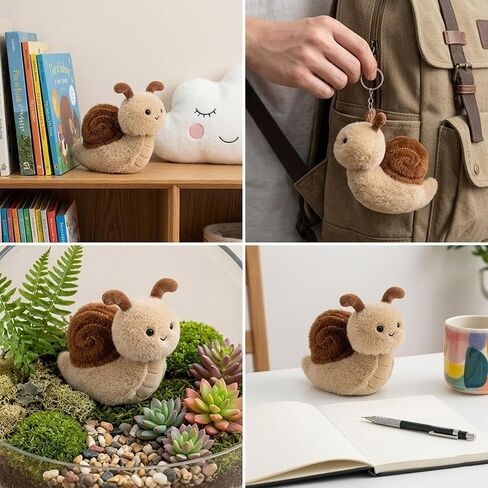 Soft Snail Plush Toy Keychain 4.8" Cute Stuffed Animal Keyring for Backpacks & Handbags Aesthetic Bag Charm Gift for Women Men in Saudi Arabia