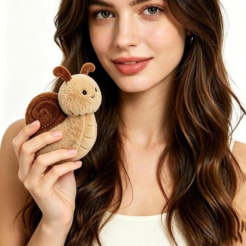 Soft Snail Plush Toy Keychain 4.8" Cute Stuffed Animal Keyring for Backpacks & Handbags Aesthetic Bag Charm Gift for Women Men in Saudi Arabia