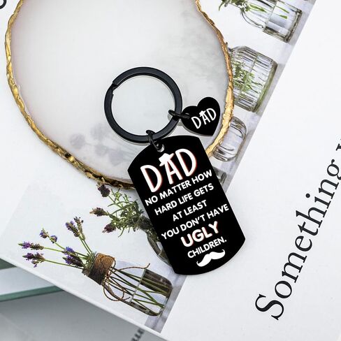 OEHEDOU Fathers Day Gift For Dad Funny Gift For Dad Birthday Gift from Daughter Son Best Dad Ever Gift Father Birthday Item For Daddy Funny Daddy Keychain Birthday Gift For Dad Who Have Everything in Kuwait
