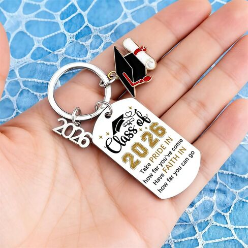 Graduation Keychain for Grad Student Class of 2026 Key Chains Stainless Steel Keyring Funny Grad Gifts from Teacher in Saudi Arabia