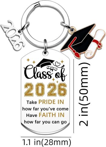 Graduation Keychain for Grad Student Class of 2026 Key Chains Stainless Steel Keyring Funny Grad Gifts from Teacher in Saudi Arabia