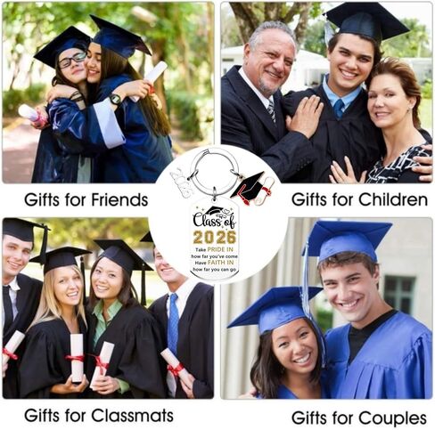 Graduation Keychain for Grad Student Class of 2026 Key Chains Stainless Steel Keyring Funny Grad Gifts from Teacher in Saudi Arabia