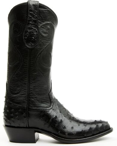 حذاء Tony Lama رجالي Exotic Full-Quill Ostrich Western Boot بمقدمة مستديرة - SG1052 9 D(M) US أسود in Kuwait