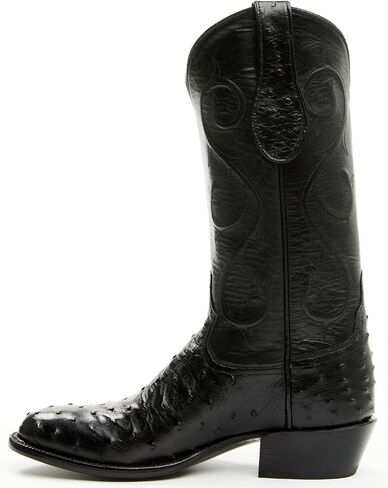حذاء Tony Lama رجالي Exotic Full-Quill Ostrich Western Boot بمقدمة مستديرة - SG1052 9 D(M) US أسود in Kuwait