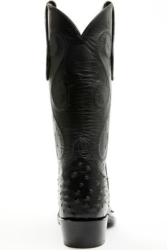 حذاء Tony Lama رجالي Exotic Full-Quill Ostrich Western Boot بمقدمة مستديرة - SG1052 9 D(M) US أسود in Kuwait
