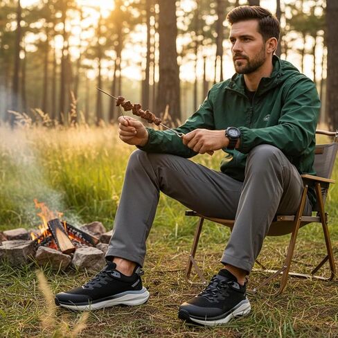 Queday Men's Wide Toe Box Trail Running Shoes Cushion Cross Training Sneakers with Arch Support Slip-Resistant Breathable Walking Shoes Gym Workout Daily Size 7-12 in Saudi Arabia