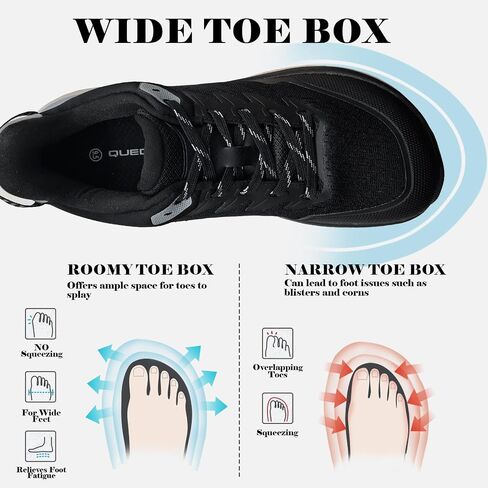 Queday Men's Wide Toe Box Trail Running Shoes Cushion Cross Training Sneakers with Arch Support Slip-Resistant Breathable Walking Shoes Gym Workout Daily Size 7-12 in Saudi Arabia