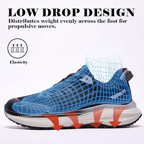 Queday Men's Wide Toe Box Trail Running Shoes Cushion Cross Training Sneakers with Arch Support Slip-Resistant Breathable Walking Shoes Gym Workout Daily Size 7-12 in Saudi Arabia