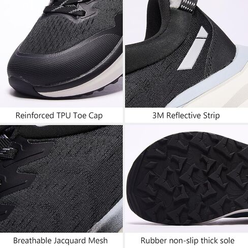 Queday Men's Wide Toe Box Trail Running Shoes Cushion Cross Training Sneakers with Arch Support Slip-Resistant Breathable Walking Shoes Gym Workout Daily Size 7-12 in Saudi Arabia