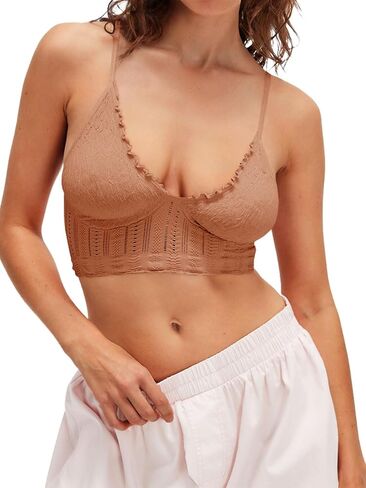 Aoysky Womens Wireless Spaghetti Strap Bras Seamless Deep V Neck Triangle Bralette Trendy No Underwire T Shirt Bra in Kuwait