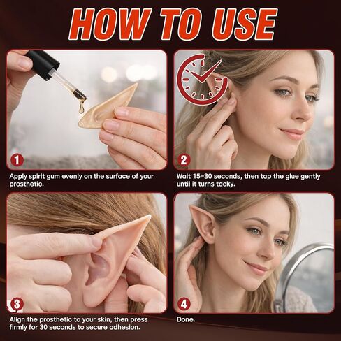 Spirit Gum Adhesive and Remover Kit, Wig Glue, Professional Cosmetic Glue for Face, Skin and Body, Strong Hold for Prosthetics, Bald Cap, Fake Beard, Cosplay, Halloween and Stage Performance in Saudi Arabia