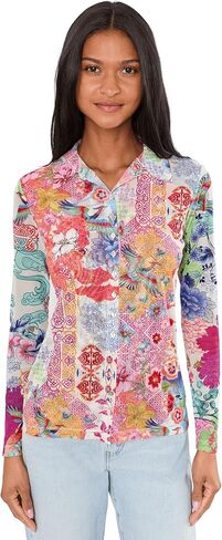 Johnny Was Mesh Button Front Shirt- Mcdreamer in Kuwait