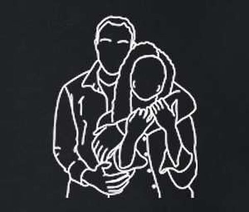 shop4ever Personalized Custom Couples or Family Photo to Minimal Outline Sketch Art Crewneck Sweatshirts in Kuwait