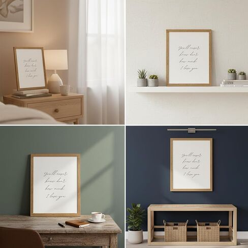 Vintage Nursery Wall Art Baby Girl Boy Nursery Wall Decor Baby Love Quote Print Neutral Beige Farmhouse Poster for Toddler Room Bedroom Playroom 8x10 Inch Framed in Saudi Arabia