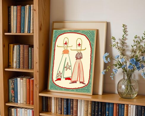 SKTBJWNYK Southwestern Cowboys Wall Art Colorful Abstract Western Horse Canvas Poster Boho Vintage Western Cowboy Print Themed Gift for Home Cabin Decor 16x24 Inch Unframed in Saudi Arabia
