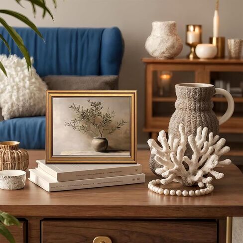 Vintage Botanical Wall Art, Gold Framed Olive Tree Paintings Wall Decor, Modern Farmhouse Still Life Canvas Prints, Plant Antique Pictures, Organic Modern Artwork for Living Room Bathroom 8x10 Inch in Kuwait