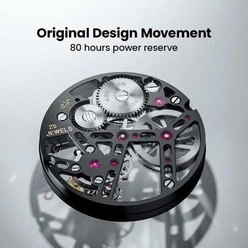 AGELOCER Free-Sprung Crystal Tourbillon Watch Luxury Manual Mechanical Watch Birthday Gift for Men+Free Watch Winder in Saudi Arabia