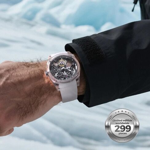 AGELOCER Free-Sprung Crystal Tourbillon Watch Luxury Manual Mechanical Watch Birthday Gift for Men+Free Watch Winder in Saudi Arabia