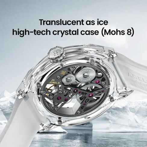 AGELOCER Free-Sprung Crystal Tourbillon Watch Luxury Manual Mechanical Watch Birthday Gift for Men+Free Watch Winder in Saudi Arabia