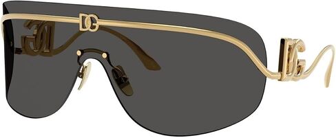 Dolce & Gabbana DG 2320 02/87 Gold Metal Shield Sunglasses Grey Lens in Kuwait