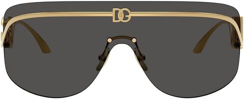 Dolce & Gabbana DG 2320 02/87 Gold Metal Shield Sunglasses Grey Lens in Kuwait