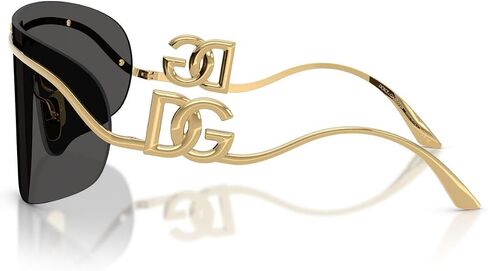 Dolce & Gabbana DG 2320 02/87 Gold Metal Shield Sunglasses Grey Lens in Kuwait