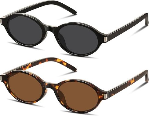 Retro Oval Sunglasses for Women Vintage 90s Designer Trendy Y2k Shades UV Protection Sun Glasses in Saudi Arabia