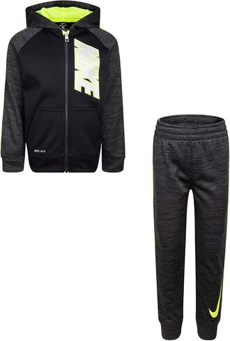 Nike boys Therma Pop Zip-up Hoodie and Pants Two-piece Set (Little Kids) in Kuwait