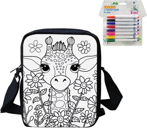 Color Your Own Crossbody Bag for Adults Doodle Craft Kit with 8 Colored Markers for Creative Arts & Crafts Activity in Saudi Arabia