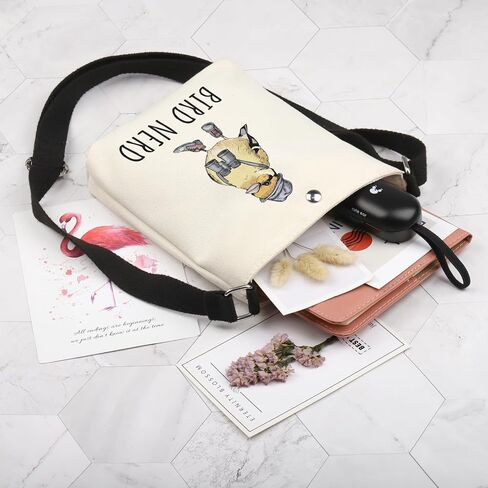 POFULL Birder Gift Bird Lovers Gift Ornithologist Gift Bird Watching Gift Bird Nerd Crossbody Bag in Kuwait