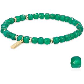 Natural Crystal Bracelet for Women & Men – Handmade Gemstone Beaded Bracelet, Healing Energy Chakra Jewelry – Citrine, Sunstone, Green Agate, Clear Quartz & Strawberry Quartz in Kuwait