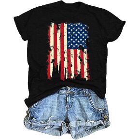 USA Shirts for Women American Flag Crop Shirt 4th of July Crop Top Patriotic T-Shirt Cropped Summer Tee Tops in Saudi Arabia