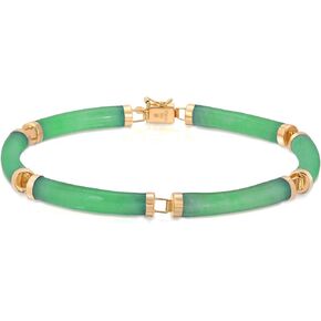 Regalia by Ulti Ramos 14K Yellow Gold Natural Jade Green Curved Link Bracelet in Saudi Arabia