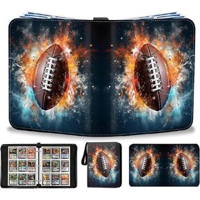 Hockey Card Binder 900 Pockets, Trading Card Binder Sports Card Binder 50 Removable Double Sided Sleeves with Zipper 3-Ring, Hockey Card Holder Baseball Football Soccer Collector Storage Album in Saudi Arabia