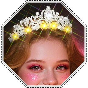 Light Up Rhinestone Birthday Tiaras, Crystal Pageant Princess Crowns, Homecoming Headwear Accessories for Women in Saudi Arabia