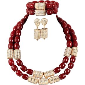 Two Layers Resin African Jewelry Set Dubai Gold Chunky Bridal Costume Necklace Set Gift Jewelry in Saudi Arabia