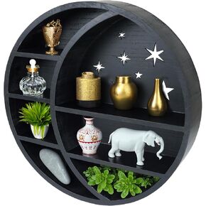 True 4U Moon Shelf, Extra Large 17-Inch, Star Design, Essential Oils, Incense, Moon Shelf Floating- Crystal Decor for Bathroom, Living Room, Bedroom, Dorm, Nursery, Office in Kuwait