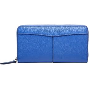 Bosca Womens Wallet - Slim Italian Leather zip 8 "محفظة للنساء ، مصنوعة يدويًا في إيطاليا - 12 جيوبًا للبطاقات ، و 2 من جيوب الهاتف/الهاتف ، جيب عملة السوستة ، بني نوت in Kuwait