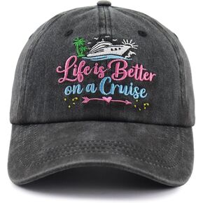 Life is Better on a Cruise Hats for Women Men, Adjustable Cotton Embroidered Boat Captain Baseball Cap in Saudi Arabia