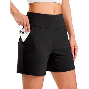 G Gradual Women's Bermuda Long Shorts with Pockets 9" High Waisted Knee Length Shorts for Women Walking Athletic Workout in Kuwait