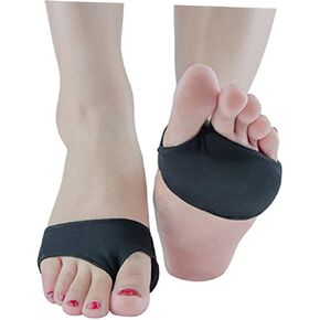 2-Piece Silicone Gel Forefoot Pads 2 Holes Anti-Slip High Heel Insoles for Arch Support and Comfort in Black in Saudi Arabia