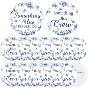 serencatcher شيء أزرق قبل أن أفعل دبابيس أزرار زينة دش الزفاف، 16pcs شيء أزرق قبل أن أفعل طاقم العروس دبابيس شارات للزهور حفلة العازبة فريق العروس الملحقات in Saudi Arabia