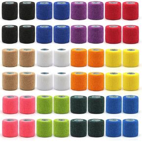 ضمادات متماسكة ذاتية الالتصاق من OK TAPE - 48 عبوة، 2 × 4.9 ياردة، لفافة ضمادة ذاتية اللصق غير منسوجة للإبهام والإصبع والمعصم والكاحل وشريط ضمادات لف الطبيب البيطري in Kuwait