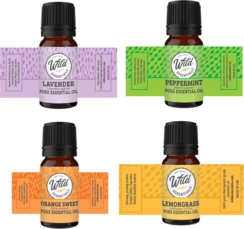 Wild Essentials Tree of Life Essential Oil Leather Wrap Bracelet Diffuser Kit, Gift Set, Lavender, Lemongrass, Peppermint, Orange Oils, 12 Pads, Customizable Color Changing Perfume Jewelry, Black in Saudi Arabia