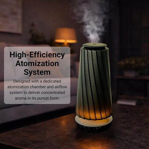 Black Pearl Smart Aroma Machine with Timer - Waterless Fragrance Oil Diffuser 100ml, Bluetooth and Manual Control, Whisper Quiet Operation, Rechargeable for Home, Office, Spa, and Hotel in Saudi Arabia