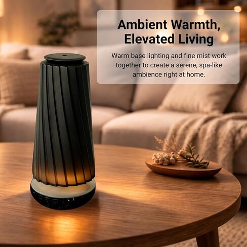 Black Pearl Smart Aroma Machine with Timer - Waterless Fragrance Oil Diffuser 100ml, Bluetooth and Manual Control, Whisper Quiet Operation, Rechargeable for Home, Office, Spa, and Hotel in Saudi Arabia
