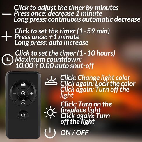 Fireplace Aroma Diffuser for Bedroom Nightstand, Essential Oil Diffuser with Realistic Flame Effect, Remote Control, Timer Auto-Off, 7 Color LED Ultrasonic Aromatherapy Diffuser for Home Office Decor in Kuwait