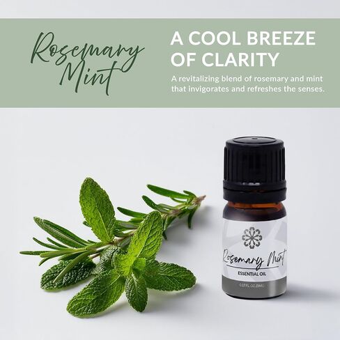 Essence Refresh Kit | Solid Scents Essential Oils | Aromatherapy Nasal Diffuser | Personal Scent Clip for Travel, Work & Everyday Use | Made in USA | Rosemary Mint | Black Pod in Saudi Arabia
