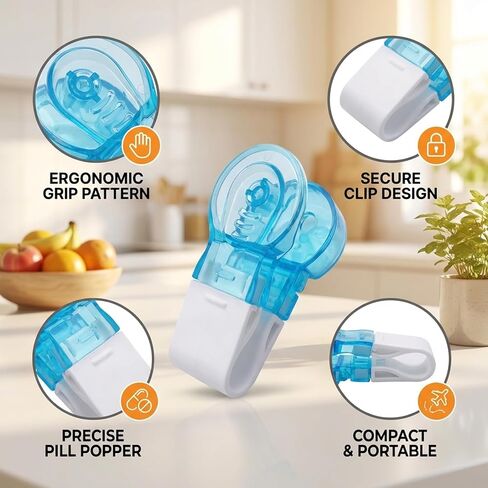 Pill Popper for Blister Packs, 6 Count Portable Pill Dispenser, Easy Blister Pack Opener for Medication Management, Durable ABS Plastic Design in Saudi Arabia