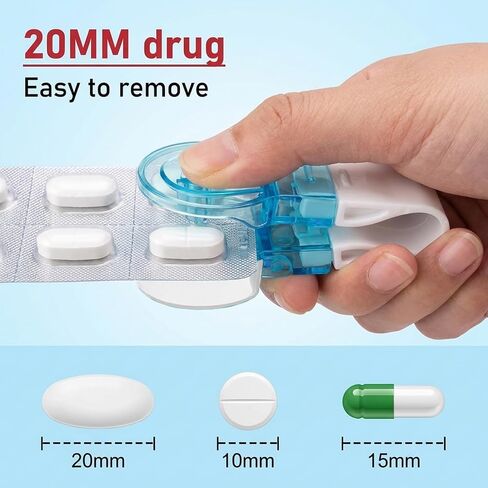 Pill Popper for Blister Packs, 6 Count Portable Pill Dispenser, Easy Blister Pack Opener for Medication Management, Durable ABS Plastic Design in Saudi Arabia